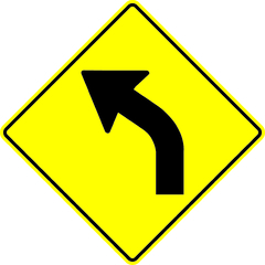 Cartel Vial Curva Izquierda 60x60cm - comprar online