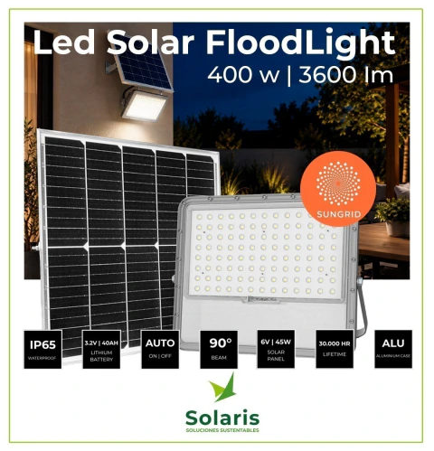 REFLECTOR SOLAR CON PANEL 400W