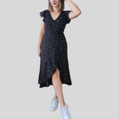 Vestido Transpassado Poá