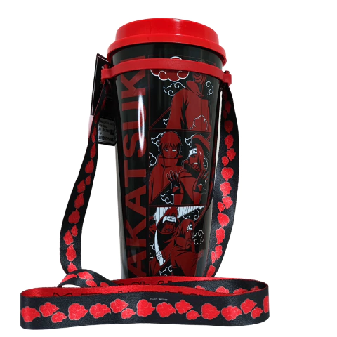 Copo Canudo E Fita Passante Akatsuki Naruto Shippuden 1Lt
