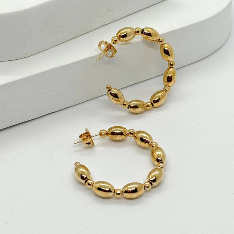 Argola Miçangas - Dourado