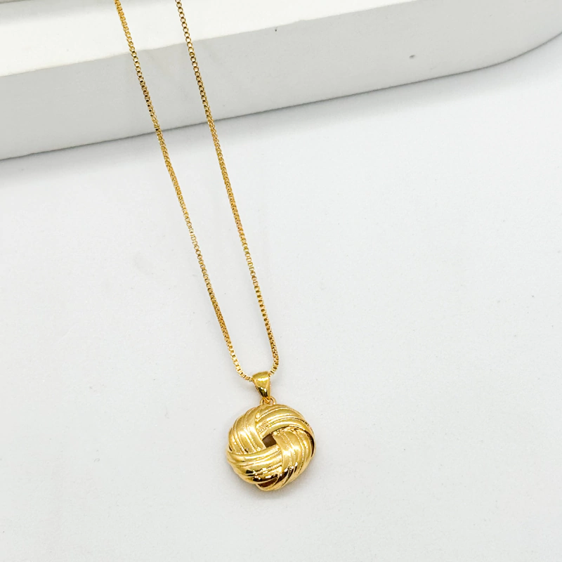 Colar Pingente Ninho - Dourado
