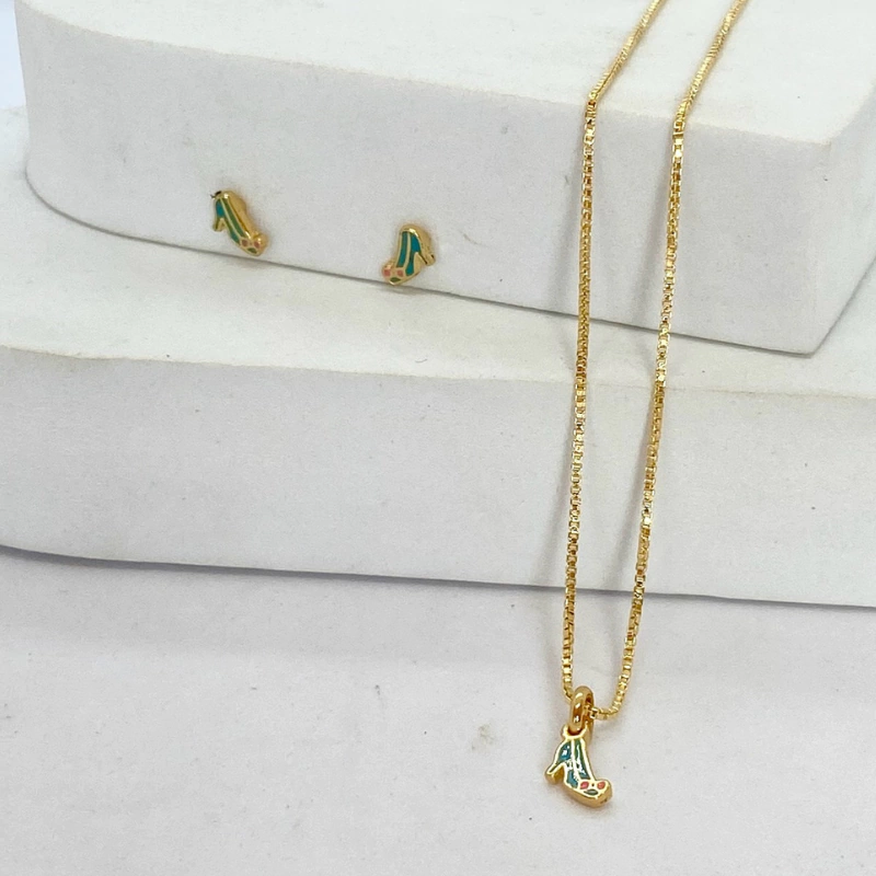Conjunto Cinderela Resinado - Kids - Dourado