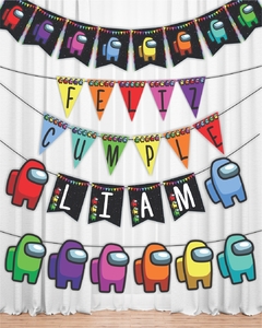 Among us Happy Birthday Printable Banners - buy online