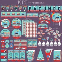 Train printable party set