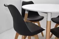 Combo mesa Eames 90cm y sillas tulip blancas set 4 unidades. 25%OFF en efectivo en internet