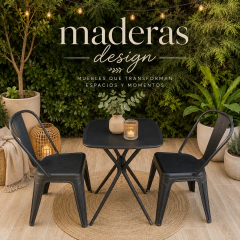 Combo Mesa y 2 silla Tolix en polipropileno y fibra de vidrio. 20% OFF en efectivo