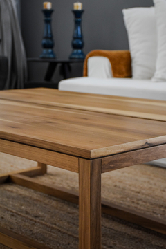 Mesa baja en madera enchapado petiribi, 25%OFF en efectivo. - Maderas Design
