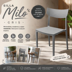 Sin stock! Silla Milo Design color Gris set de 4 sillas. 20% OFF en efectivo.