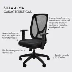Sillon Ergonómico Ejecutivo Neumatico Alma Oficina Respaldo, 25%OFF en Efectivo! - Maderas Design