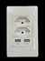 Soquete Seguro c/ 02 Tomada - c/ 02 Portas USB - Cor Branco - LEON GTS - A616