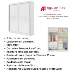 Guarda Roupa Ripado Solteiro Santorini 2 Portas - loja online