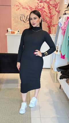 Vestido manga longa - Q Bonita
