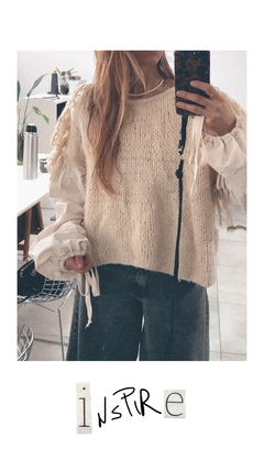 CHALECO LANA MERINO C/MANGAS CAMISERO en internet