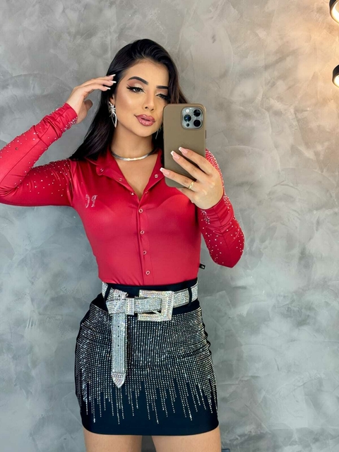 Body country manga longa com brilho