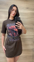 Max T-shirt country estampa bota com strass marrom na internet