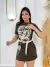 Max T-shirt country estampa cavalo com strass marrom