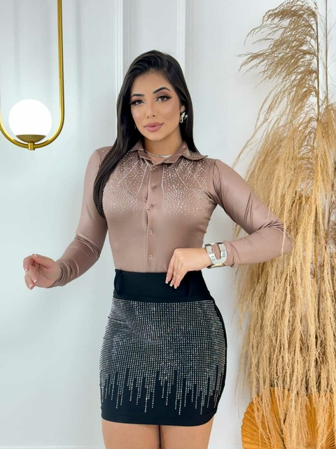 Body Country Nude manga longa com brilho