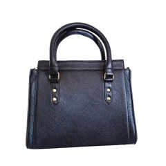 BOLSA EM COURO LEGÍTIMO TRANSVERSAL E DE MÃO FLORENÇA PRETA - Bvoga Bolsas