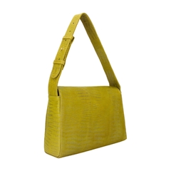 BOLSA EM COURO LEGÍTIMO CROCO ALÇA DE BRAÇO E MÃO VERONA VERDE - Bvoga Bolsas