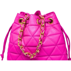 Imagem do BOLSA EM COURO LEGÍTIMO METELASSÊ TRANSVERSAL E DE MÃO VENEZA MAGENTA