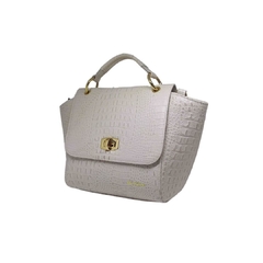 BOLSA COURO TRANSVERSAL E MÃO MUNIQUE OFF-WHITE - Bvoga Bolsas
