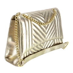 BOLSA EM COURO LEGÍTIMO METELASSÉ TRANSVERSAL E DE MÃO PARIS DOURADO - comprar online