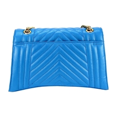 BOLSA EM COURO LEGÍTIMO METELASSÉ TRANSVERSAL E DE MÃO PARIS AZUL - loja online