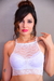 Conjunto Glamour Cropped de Renda branca - comprar online