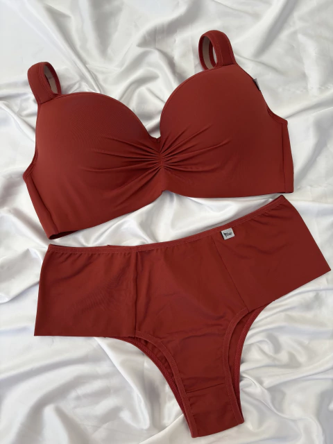 SINTONY conjunto plus size terracota alças comfort - comprar online