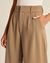 Calça Wide Leg Alfaiataria Bege Escuro - comprar online