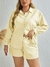 Conjunto Camisa Oversized e Short Listrado Amarelo na internet