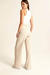 Calça Wide Leg Alfaiataria Bege Claro - Loupié
