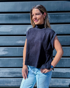BLUSA GOLA TRICOT SPECTRUM PRETA ( 18364 ) TRI CATS - comprar online