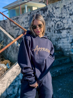 MOLETOM CANGURU APPROVE NEW CLASSIC PRETO/BEGE ( 7117 ) APPROVE - comprar online