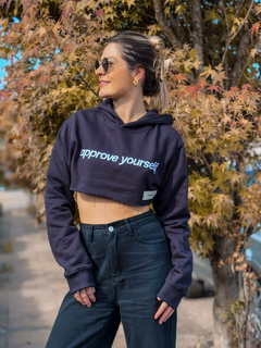 MOLETOM CROPPED APPROVE YOURSELF PRETO ( 7750 ) APPROVE - comprar online