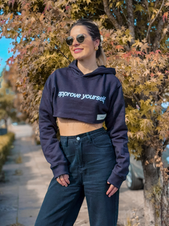 MOLETOM CROPPED APPROVE YOURSELF PRETO ( 7750 ) APPROVE - Loja Libertá