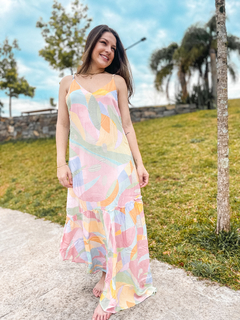 VESTIDO TRICATS BABADO TROPICAL ( 31772 ) TRI CATS