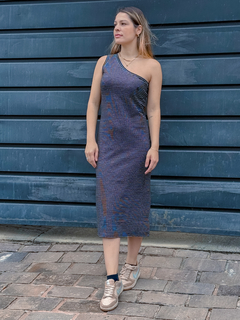 VESTIDO ASSYM STRIPE FEM PRETO ( VLVT01003102 ) VOLCOM YC