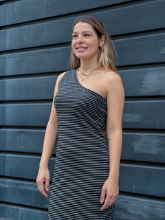 VESTIDO ASSYM STRIPE FEM PRETO ( VLVT01003102 ) VOLCOM YC - comprar online