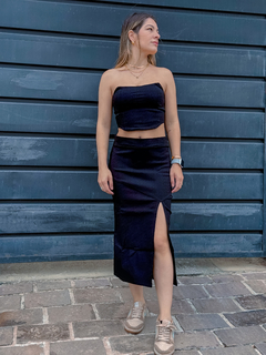 CONJUNTO TOP E SAIA PAMPA PRETO ( 50552 ) TRI CATS