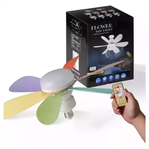 Lampada De Teto Com Ventilador 40w Com Controle E27 52CM