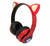Fone De Ouvido Bluetooth Orelhas de Gato Led Cat Vermelho ST38M