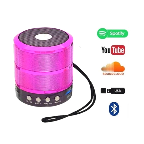 Caixa De Som Bluetooth Portátil Speaker Ws887 Rosa