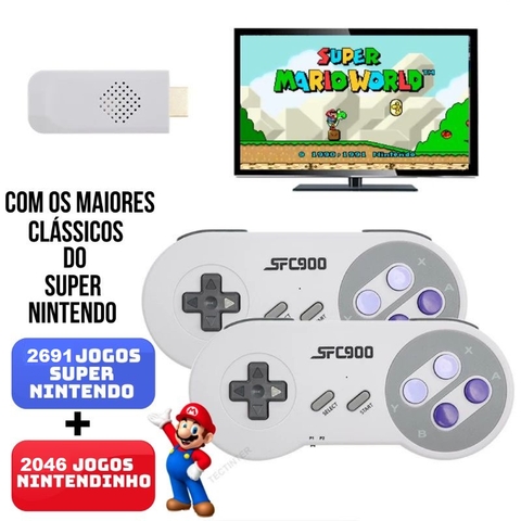Video Game Stick Super Nintendo 4700 Jogos 2 Controles SF900