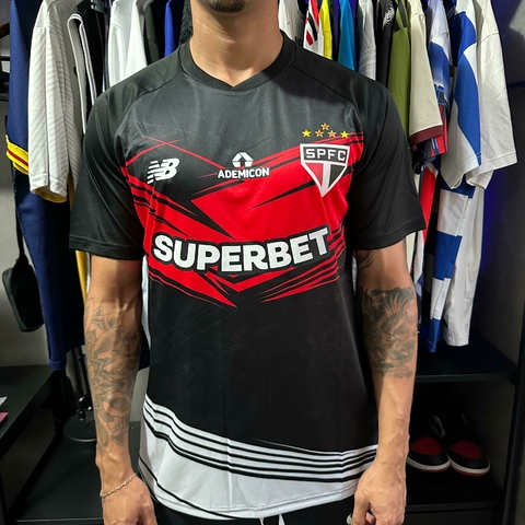 CAMISA SÃO PAULO TREINO PRETA 2025/26 TORCEDOR - comprar online