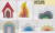 Arcoiris fuego, sol, nube, montaña, casa,arco iris 4 colores