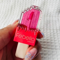 Lip Gloss com Glitter Picolé Febella Make Up - Luxo Feminino