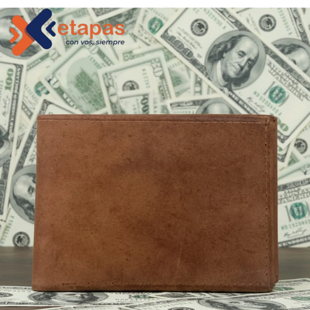 BILLETERA HOMBRE CUERO SIMPLE DOLAR CHIAPPAI