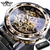 Vencedor Moda Transparente Diamante Luminoso Engrenagem Movimento Design Real Ma - GUARDEI